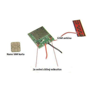 Samostatný miniaturní GSM modul - odposlech